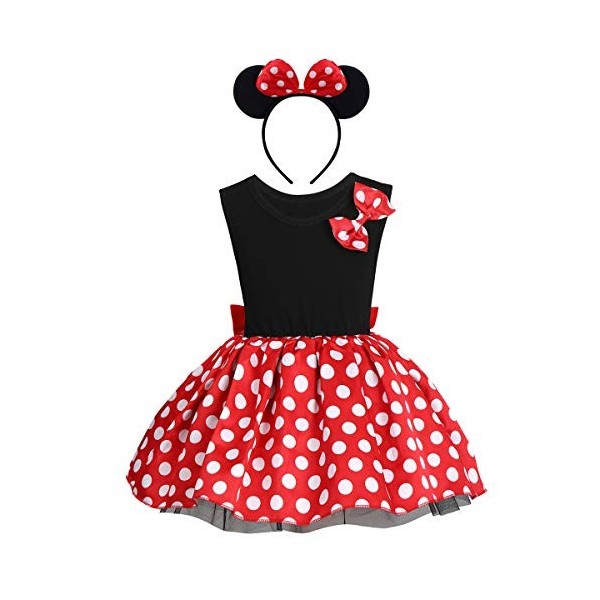 FYMNSI Robe tutu à pois,Pour enfant,Pour le carnaval,En forme de souris,Pour un anniversaire, une fête, un cosplay,Manches co