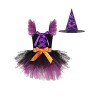 TiaoBug Enfant Fille Déguisement Carnaval Sorcière Cosplay Magicien Costume Halloween Fête Anniversaire Robe à Étoiles Paille