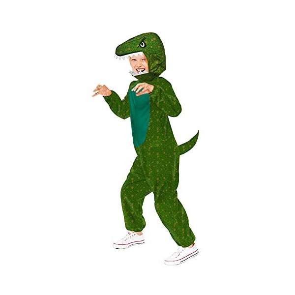 amscan Costume Onesie Imprimé Dinosaure ans-9911451 Déguisement, Vert, 6-8 Ans Fille