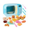 Four A Micro-Ondes Jouet Enfant, 28pcs Jouet Micro-Ondes avec Lumière Et Son, Ustensiles De Cuisine Enfant avec Simulation Al