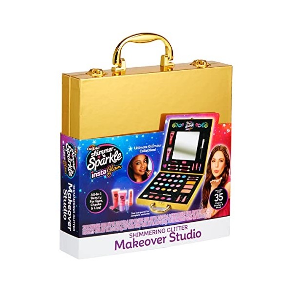 Shimmer and Sparkle Shimmering Glitter Makeover Studio Kit de Maquillage pour Enfants pour Filles Kit de cosmétiques pour Fil