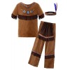 ReliBeauty Déguisement Indienne Costume Amérindien pour Enfant Marron, 3-4 ans, 100