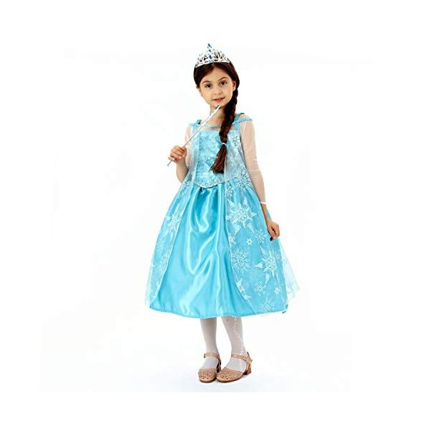 Girls Rapunel Princess Fancy Dress with Tangled Wig 3-4years,New Option 2022