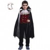 Costume dHalloween gothique classique pour garçon avec dents de vampire et faucille 10-12 ans, vampire 