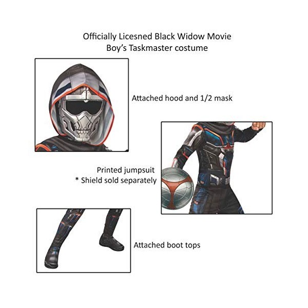 Rubies Costume officiel Marvel Black Widow Movie - Costume classique Taskmaster pour enfant - Taille M - Âge 5-7 ans