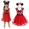 Alaiyaky Costume de Minnie pour fille - Robe à pois avec bandeau oreilles de souris - Costume de princesse Cosplay pour Noël,