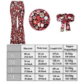 LOMUG Costume hippie pour femme, vêtements hippie pantalon évasé pour femme multicolore hippie paix chaîne lunettes bandeau a