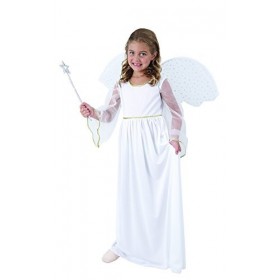 Costume de Noël pour enfants&nbsp;- Motif&nbsp;ange - Taille 110&nbsp;à 140&nbsp;- Avec des ailes