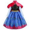 IWEMEK Déguisements Anna Robe Princesse avec Cape Reine des Neiges Costume Enfant Fille Anniversaire Noël Halloween Partie Ca