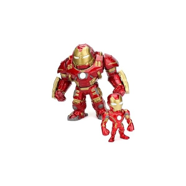 Jada - Marvel - Set 2 Figurines Iron Man - 15cm et 5cm - Tête Amovible - 253223002