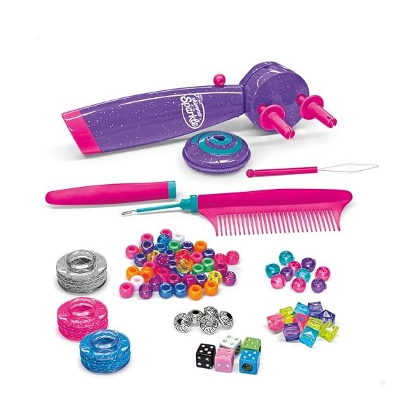 Colorbaby Shimmer n Sparkle - Ensemble de Coiffure pour Enfants - Tresseur de Cheveux électrique - Peigne à barbelé - Enfile