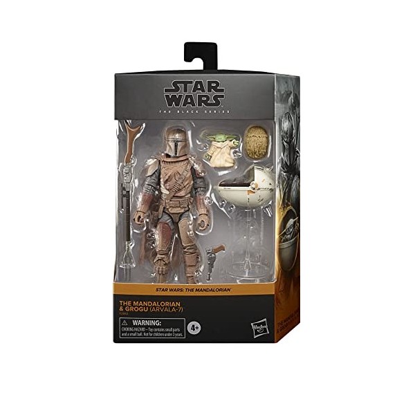 Star Wars The Black Series The Mandalorian & Grogu Arvala-7 , Figurines articulées The Mandalorian de 15 cm, pour Enfants, d