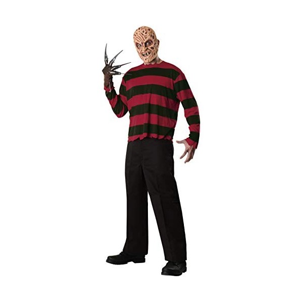 Rubies - A Nightmare on Elm Street Rubies - Officiel-Déguisement Adulte Classique Freddy Kruegger + Masque-Taille Standard, I