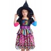 IKALI Costume de sorcière pour filles robe magique pour enfants tenue de fête dhalloween jupe de couleur avec chapeau
