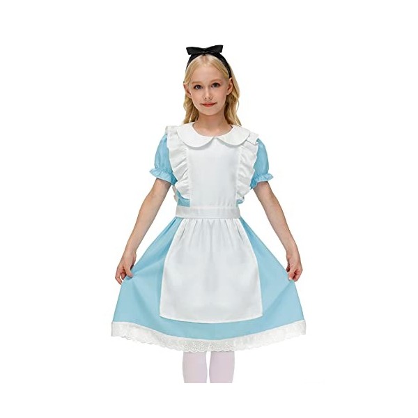 BesserBay Costume de cosplay pour enfant - Bleu clair - Costume de carnaval - 150