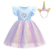 Eledobby Filles Licorne Costume Enfants Princesse Déguisements 3 Pièces Tenues pour Halloween Fête Danniversaire Carnaval Ro