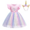 Eledobby Filles Licorne Costume Enfants Princesse Déguisements 3 Pièces Tenues pour Halloween Fête Danniversaire Carnaval Ro