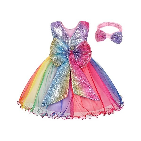 Eledobby Filles Licorne Costume Enfants Princesse Déguisements 3 Pièces Tenues pour Halloween Fête Danniversaire Carnaval Ro