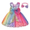 Eledobby Filles Licorne Costume Enfants Princesse Déguisements 3 Pièces Tenues pour Halloween Fête Danniversaire Carnaval Ro