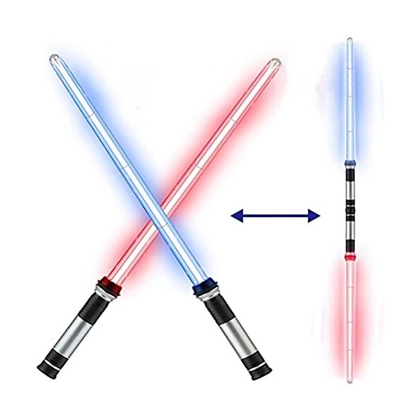 Sabre laser Star Wars 2 en 1 pour enfants - Sabre laser flexible pour Noël, Halloween, anniversaire, jeu de rôle - Accessoire