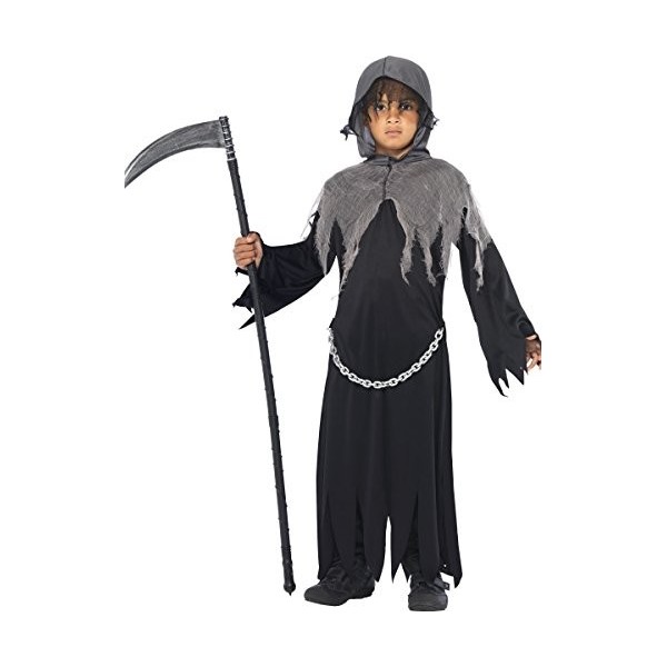Grim Reaper Costume, Black, Cloak & Hood, L 
