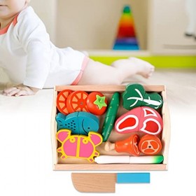 Sharplace Jouet Simulation Ustensile de Cuisine en Bois Ensemble, Jeu dÉpicerie Nourriture pour Enfants Cadeaux pour Garçons