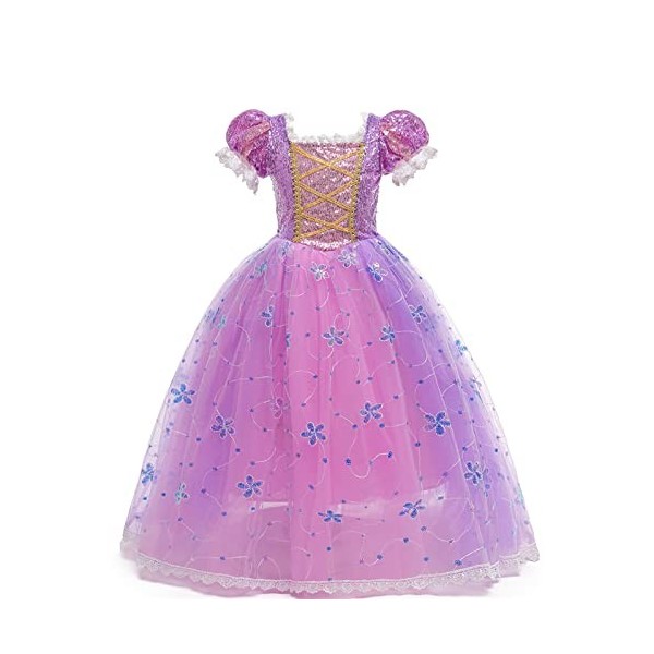 Belle & Moana® Robe Princesse pour Filles, Fille Robe de Princesse Raiponce, Robe Princesse Filles pour Fêtes, Anniversaires,