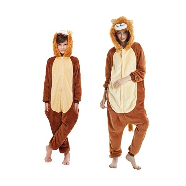 emmarcon Kigurumi Pyjamas Animaux pour enfants Enfants Costume de carnaval Halloween Fête Cosplay Unisexe, bleu, 4-5 ans