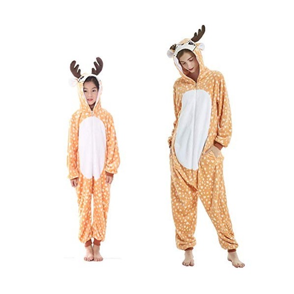 emmarcon Kigurumi Pyjamas Animaux pour enfants Enfants Costume de carnaval Halloween Fête Cosplay Unisexe, bleu, 4-5 ans