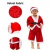 WRGUOIU Costume de Père Noël pour enfant - Costume de Père Noël pour enfant garçon - Costume de Père Noël en velours rouge de