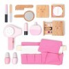 UMU® Kit de Jeu de Maquillage en Bois pour Enfants avec Sac Incluant Maquillage, Sèche-Cheveux, Miroir etc., Mallette de Maqu