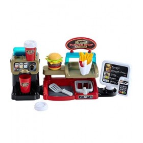 klein Theo 7310 Burger Shop I Burger à Emboîter I Nombreux Accessoires I Terminal de Paiement avec Effet Sonore I Jouet pour 