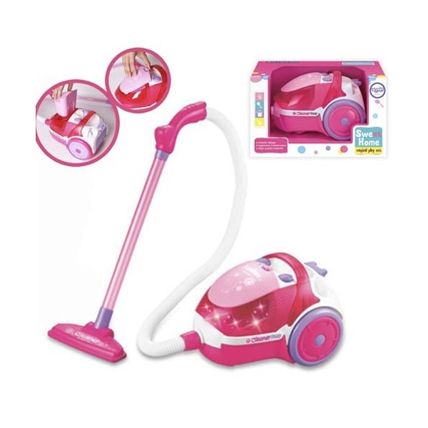 Woopie | Aspirateur Rose pour Enfants Aspirateur De Jouet avec Fonction De Tirage Jouet pour Les Rôles De Jeu | Développement