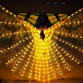 Ailes DIsis de Danse du Ventre à LED, Barre Lumineuse Dailes Dange avec Bâtons Télescopiques, Ailes de Fée à LED Ailes de 