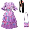 YOSICIL Deguisement Robe Encanto Mirabel pour Enfant Fille eguisement isabella robe perruque+encanto costume isabella encanto