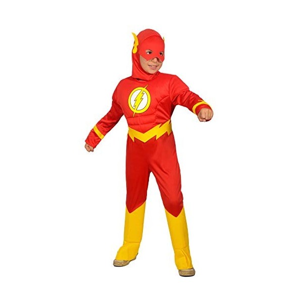 Ciao- The Flash Costume déguisement garçon Original DC Comics Taille Ans avec Muscles rembourrés, Boys, 11681.8-10, Red, 8-