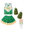 Costume de pom-pom girl pour filles ST4 Costume de pom-pom girl pour adolescentes, Vert, XL