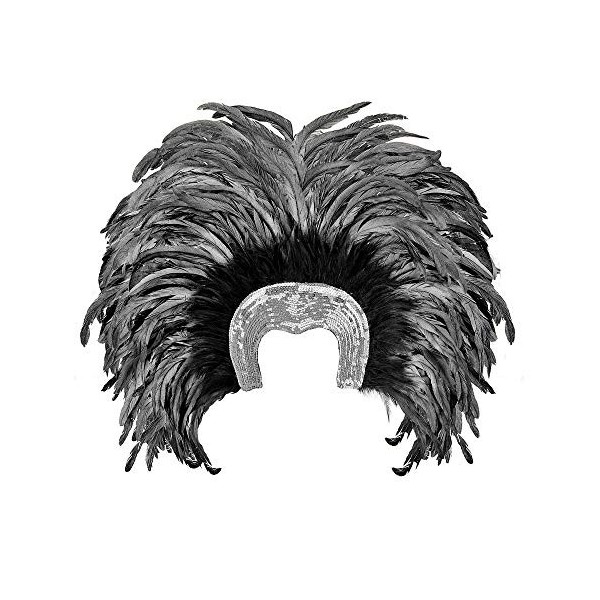 "FEATHERED BRAZIL HEADDRESS" - silver -