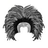 "FEATHERED BRAZIL HEADDRESS" - silver -