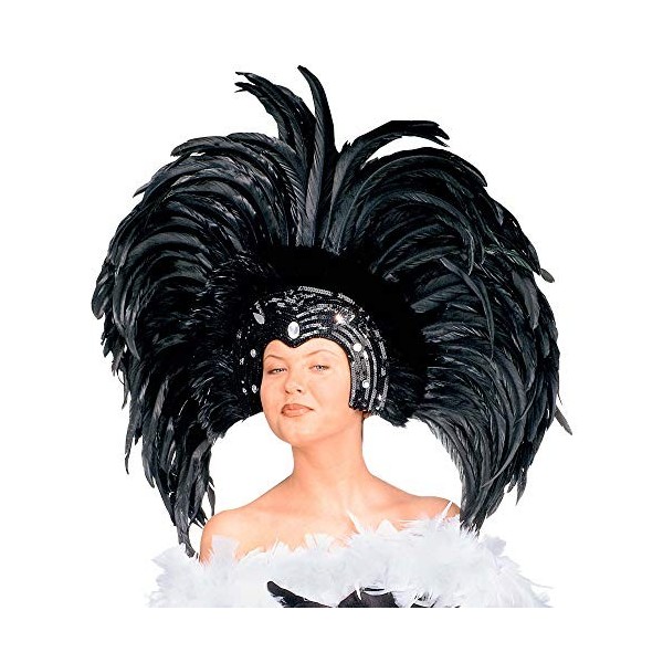 "FEATHERED BRAZIL HEADDRESS" - silver -