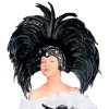 "FEATHERED BRAZIL HEADDRESS" - silver -