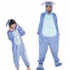 emmarcon Kigurumi Pyjamas Animaux pour enfants Enfants Costume de carnaval Halloween Fête Cosplay Unisexe, bleu, 4-5 ans