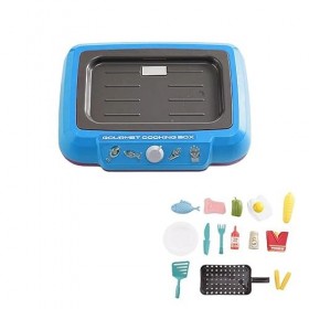 Ensemble de jeu pour enfants - Simulation sonore et lumineuse - Ustensiles de cuisine - Barbecue - Maison - Jouets de cuisine