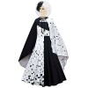 CKCKTZ Cruella Deville Costume de princesse dalmatien noir avec perruque 2021 pour fille, Withe02, 4 ans