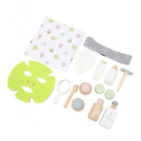 FOLOSAFENAR Kit de Maquillage pour Enfants, Jeu de Rôle Interactif, Ensemble de Cosmétiques éducatifs Réalistes en Bois de Co