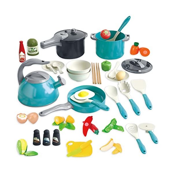 Dînette Enfant - Kit Ustensil de Cuisine Enfant - Jouets de Cuisine de Simulation et dImitation - Cadeaux danniversaire pou