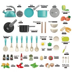 Dînette Enfant - Kit Ustensil de Cuisine Enfant - Jouets de Cuisine de Simulation et dImitation - Cadeaux danniversaire pou