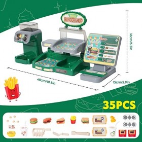 Nukdey Caisse Enregistreuse Enfant Electronique 35PCS - Marchande Enfants-Jeux de Simulation et Jeux de rôle - Cadeau pour En