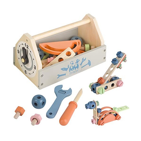Boîte à outils en bois pour tout-petits, jouets éducatifs pour enfants, jouets, accessoires de jeux, cadeau créatif pour enfa