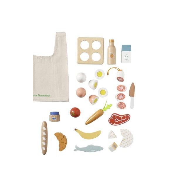 Vertbaudet Set daliments + Sac de Courses en Bois FSC® Bois TU